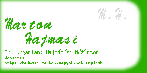 marton hajmasi business card